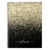 Black Gold Glitter Girly Monogram Notitieboek (Voorkant)