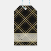 Black & Gold Glitter Glam Sneeuwvlok Vakantie Cadeaulabel (Voorkant)