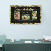 Black Gold Glitter Graduparty foto Spandoek (Beurs)
