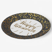 Black Gold Glitter Happy Retirement Papieren Bordje (Gekanteld)