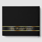 Black Gold Glitter Heart Foto 50e Jubileum Gastenboek (Achterkant)