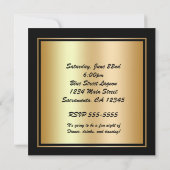 Black Gold Glitter High Hiel Birthday Invitations Kaart (Achterkant)