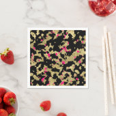 Black Gold Glitter Hot Pink Abstract Peeling Glam Servet (Insitu)