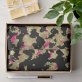 Black Gold Glitter Hot Pink Abstract Peeling Glam Tissuepapier (Geschenk)