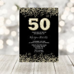 Black Gold Glitter Mannen vrouwen 50e verjaardag Kaart<br><div class="desc">Black Gold Glitter Mannen Womans 50th Birthday Party Invitation Beauful Faux Gold Glitter Confetti Invitation. Collectie in Niche en Nest store. Design Courtesy of Studio Denmark</div>