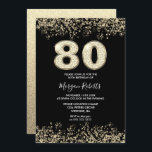 Black Gold Glitter Mannen vrouwen 80th Birthday Pa Kaart<br><div class="desc">Black Gold Glitter Mannen vrouwen 80th Birthday Party Invitation Beauful Faux Gold Glitter Confetti Invitation. Collectie in Niche en Nest store. Design Courtesy of Studio Denmark</div>