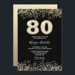 Black Gold Glitter Mannen vrouwen 80th Birthday Pa Kaart<br><div class="desc">Black Gold Glitter Mannen vrouwen 80th Birthday Party Invitation Beauful Faux Gold Glitter Confetti Invitation. Collectie in Niche en Nest store. Design Courtesy of Studio Denmark</div>