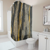 Black Gold Glitter Marble  Elegant Luxe Douchegordijn (In situ)