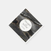Black Gold Glitter Marble Wedding Napkins Servet (Hoek)