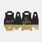 Black Gold Glitter Modern Birthday Favor Bedankdoosjes (Uitgevouwen)