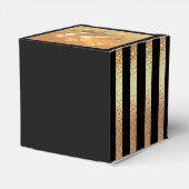 Black Gold Glitter Monogram Weddenschap Vor Box Bedankdoosjes (Achterkant)