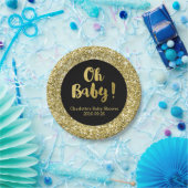Black Gold Glitter Oh Baby Bord (Feest)