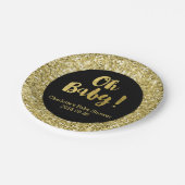 Black Gold Glitter Oh Baby Bord (Gekanteld)
