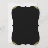 Black Gold Glitter Ornamenten Holiday Glam Party Kaart (Achterkant)
