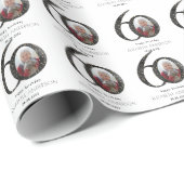 Black Gold Glitter Photo 60th Birthday Cadeaupapier (Rol Hoek)