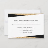 Black & Gold Glitter Professionele RSVP (Voorkant)