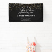 Black & Gold Glitter Salon Grand Opening Banner (Insitu)