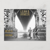 Black & Gold Glitter Save the Date Typografie Aankondigingskaart (Voorkant)