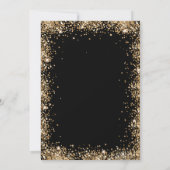 Black Gold Glitter Script 40th Birthday Dinner Kaart (Achterkant)