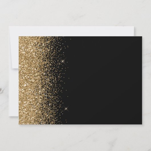 Black Gold Glitter Script De datum opslaan Kaart (Achterkant)