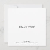 Black Gold Glitter Script Gelukkig Nieuwjaar Notitiekaartje (Achterkant)