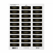 Black & Gold Glitter Snowflake Winter Holiday Etiket (Full Sheet)