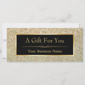 Black Gold Glitter Sparking Gift Certificate Kaart (Voorkant)