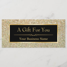 Black Gold Glitter Sparking Gift Certificate Kaart
