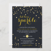 Black Gold Glitter Sparkle Wedding uitnodiging (Voorkant)