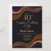 Black Gold Glitter Surprise 40e verjaardag Kaart (Voorkant)