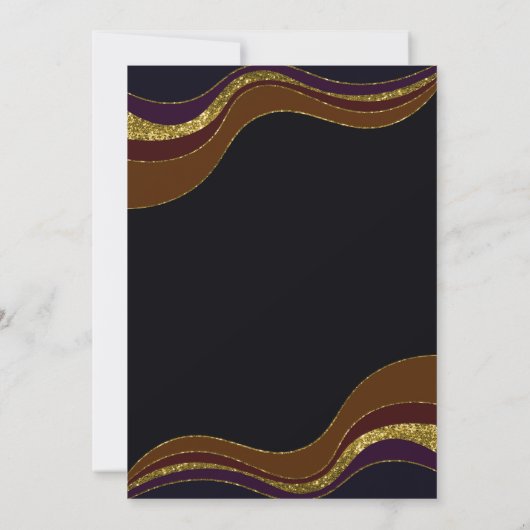 Black Gold Glitter Surprise 80th Birthday Party Kaart (Achterkant)