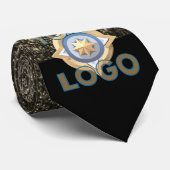 Black Gold Glitter Tech IT Security Business Logo Stropdas (Opgerold)