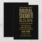 Black Gold Glitter Typography Vrijgezellenfeest In Kaart (Voorkant / Achterkant)