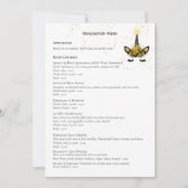 Black Gold Glitter Unicorn AFSTUDEREN MENU Kaart (Voorkant)