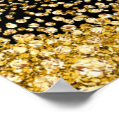 Black Gold Glitter Welkom bruiloft Poster (Hoek)