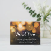 Black & Gold Glitter Winter bedankt voor je kaart (Staand voorkant)