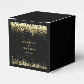 Black Gold | Glittering Weddenschap Bedankdoosjes (Voorkant Zijde)