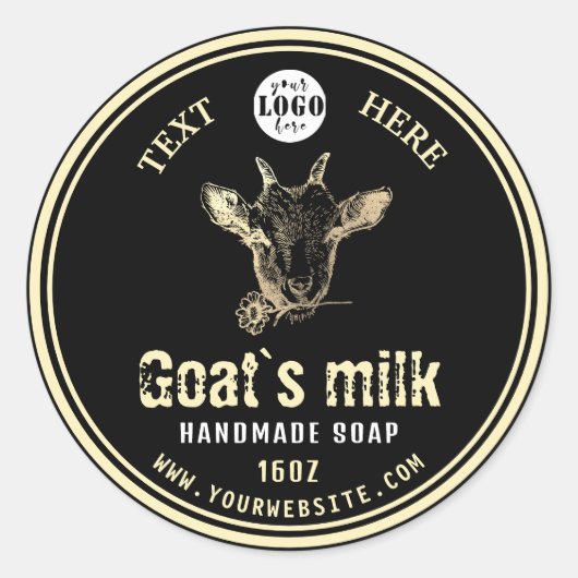 Black Gold Goat's Milk Soap Label | geit-Logo (Voorkant)