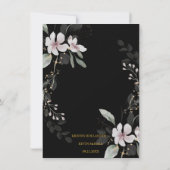 Black Gold gothic Dusty White flower waterverf Kaart (Achterkant)