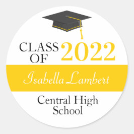 Black & Gold Graduation Party Favor Stickers