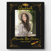 Black & Gold Graduation Photo Keepsake Gift  Fotoplaat (Voorkant)