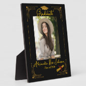 Black & Gold Graduation Photo Keepsake Gift  Fotoplaat (Zijkant)
