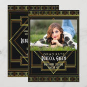 Black Gold  Great Gatsby afstudeerfeest Kaart (Voorkant / Achterkant)