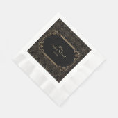 Black Gold Great Gatsby Art Deco 1920s Wedding Servetten (Hoek)