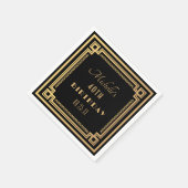 Black Gold Great Gatsby Art Deco Verjaardag Servet (Hoek)
