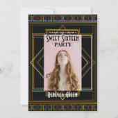 Black Gold Great Gatsby Sweet 16 feesten Kaart (Voorkant)