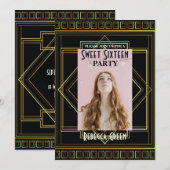 Black Gold Great Gatsby Sweet 16 feesten Kaart (Voorkant / Achterkant)