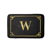 Black & Gold Greek Key Monogrammen Badmat (Voorkant)