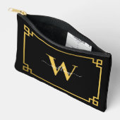 Black & Gold Greek Key Monogrammen Etui (Open)