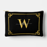 Black & Gold Greek Key Monogrammen